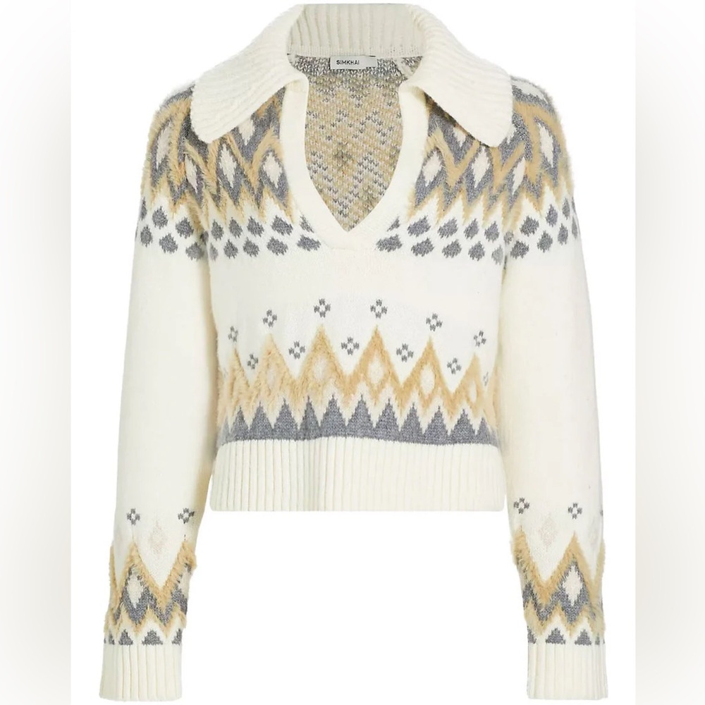 SIMKHAI Clarence Polo Sweater NWT